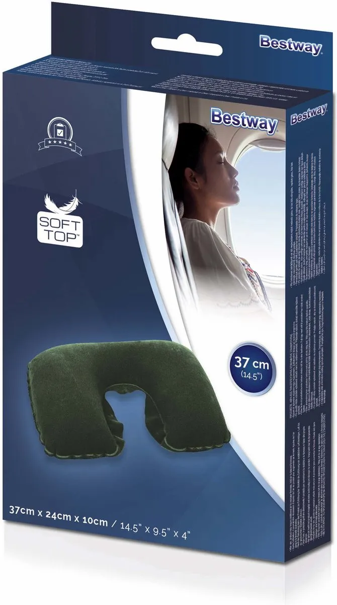 Bestway Opblaasbaar Nekkussen 46x28cm - Groen