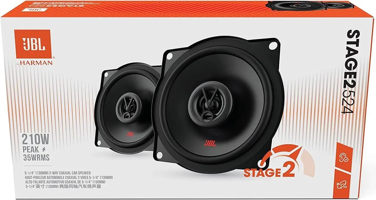 JBL Stage2 524 Autospeakerset 4-delig - 13cm Coaxiaal - Zwart