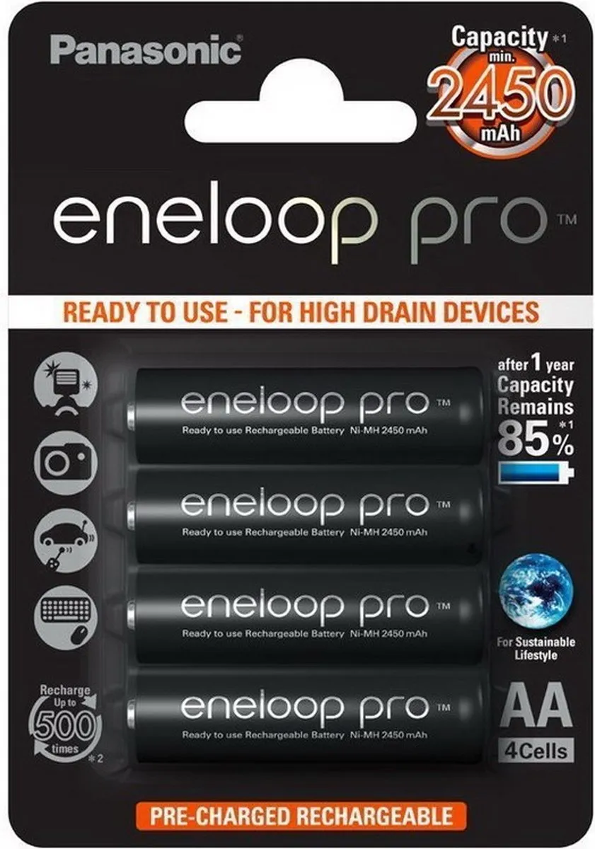 Panasonic Eneloop Pro AA 2500mAh - 4 Stuks