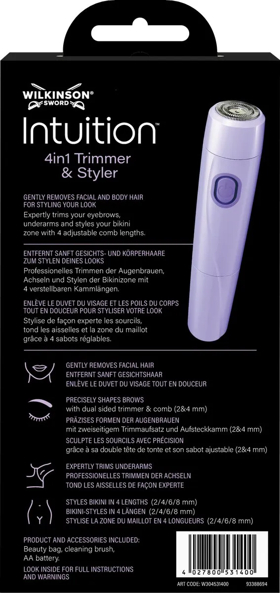 Wilkinson Sword Intuition 4in1 Trimmer - Paars