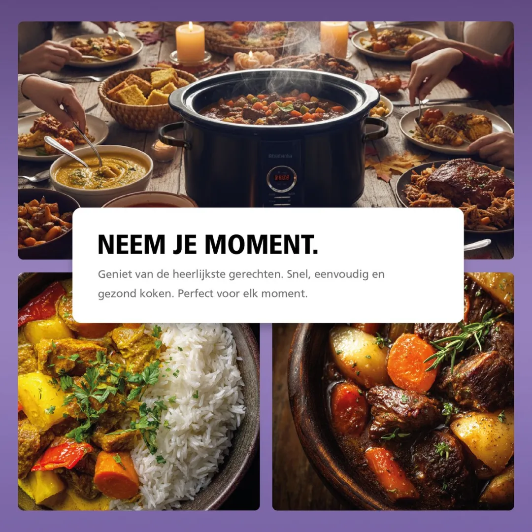 Brabantia Slowcooker BBEK1083MB - 6,5L - 320W - Zwart