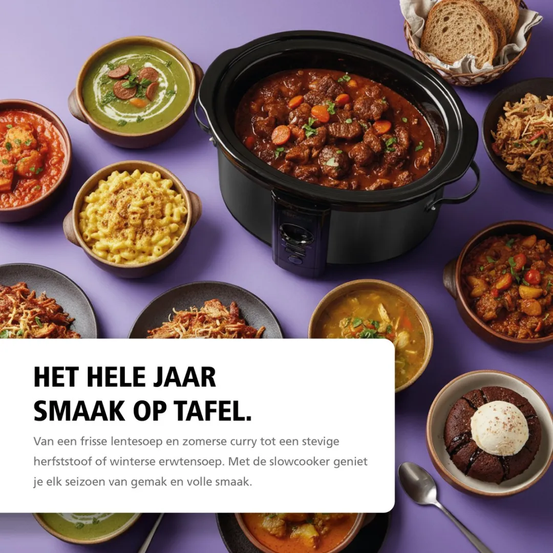 Brabantia Slowcooker BBEK1083MB - 6,5L - 320W - Zwart
