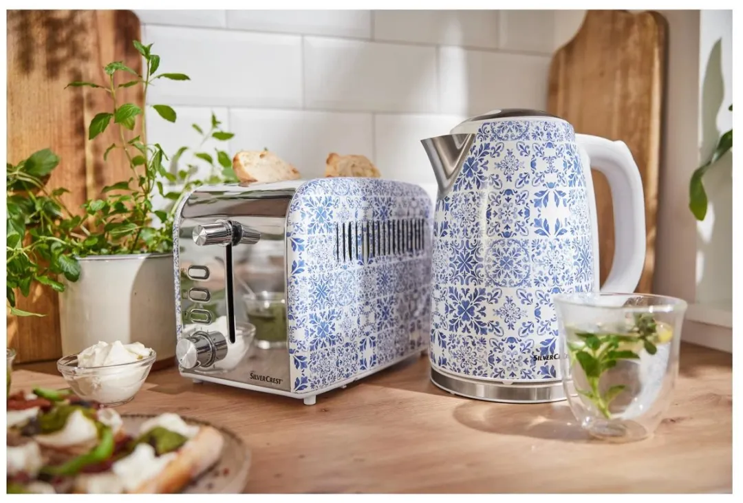 Silvercrest Kitchen Tools Waterkoker 1,7L - 3100W - Blauw/Wit