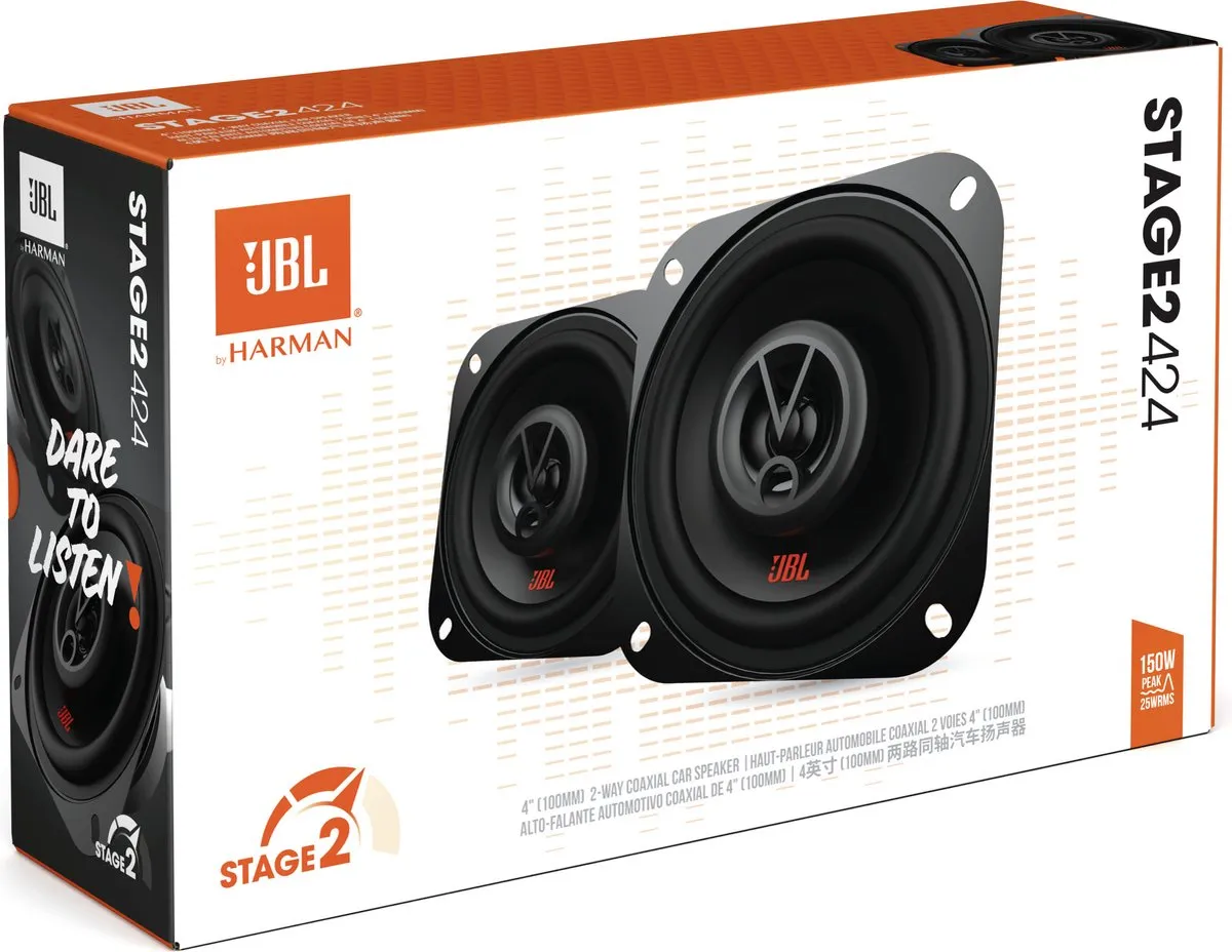 JBL Stage2 424 Autospeakerset - 4 Stuks - Zwart