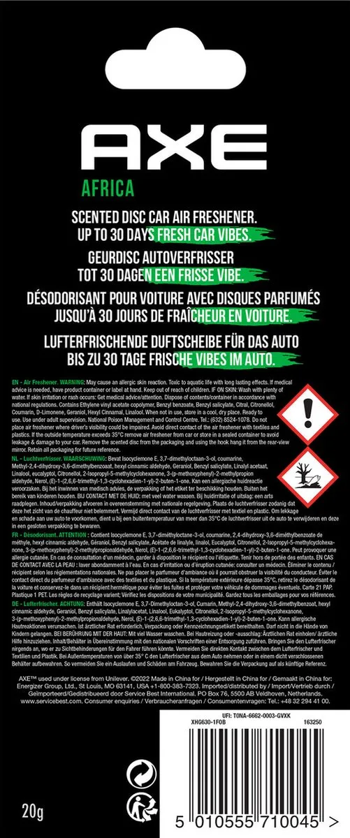 Axe 3D Luchtverfrisser Africa