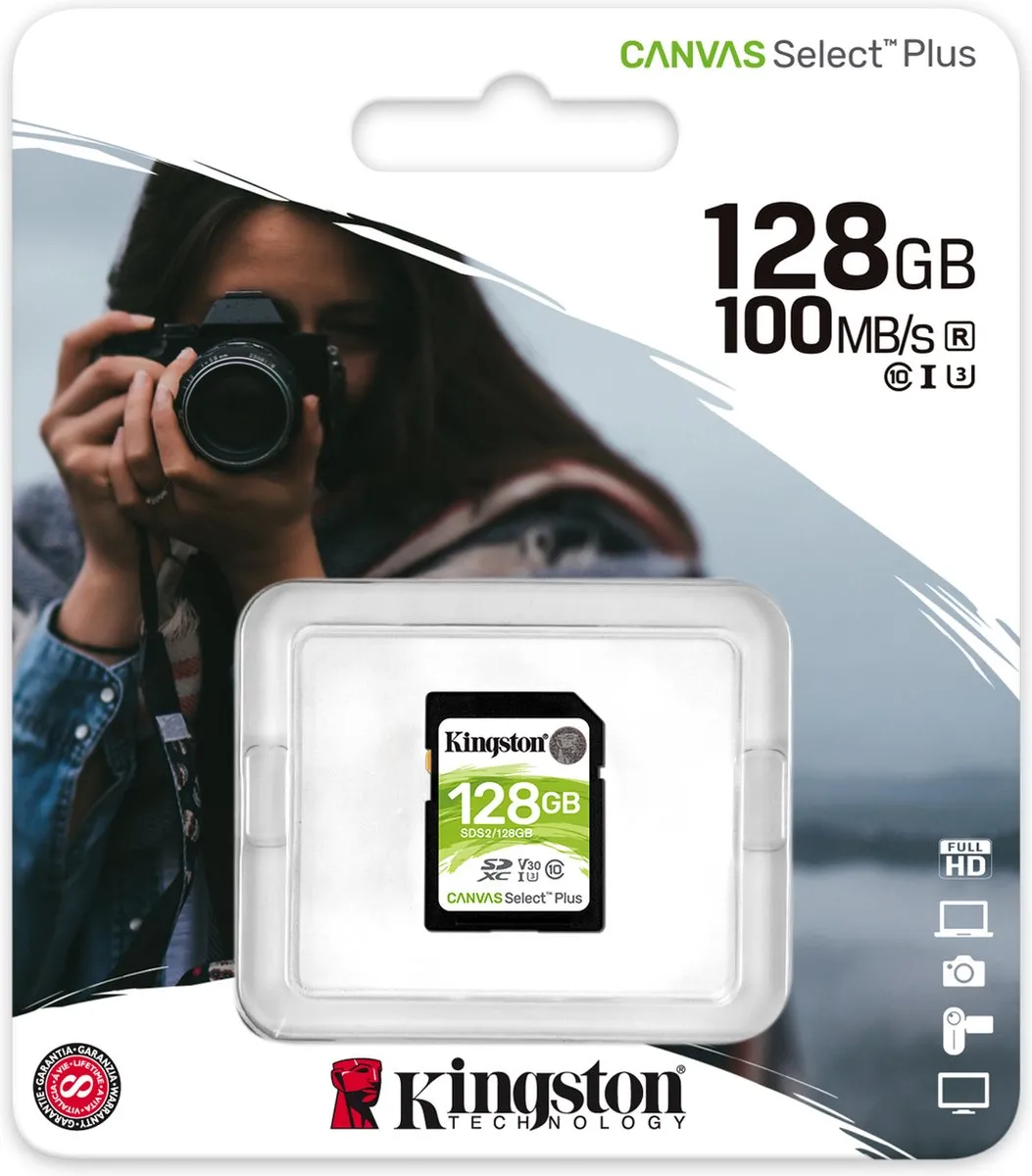 Kingston 128GB SDXC UHS-I U3 V30 - 100R - afbeelding 2 van 5