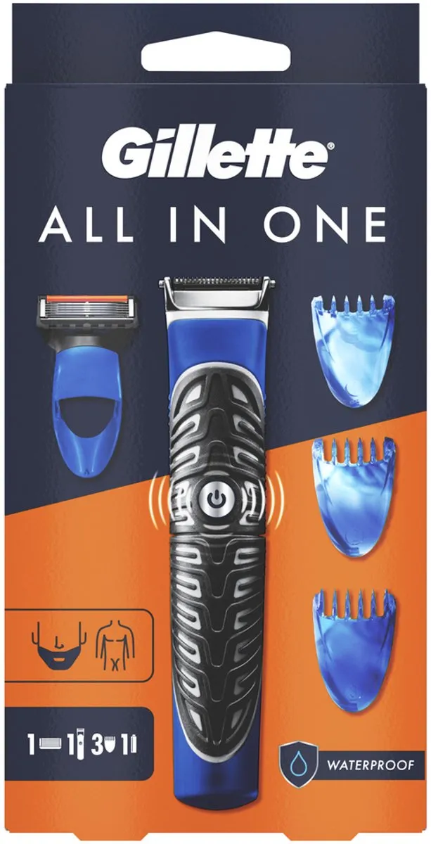 Gillette All In One Scheerapparaat - Zwart - 4 Opzetstukken