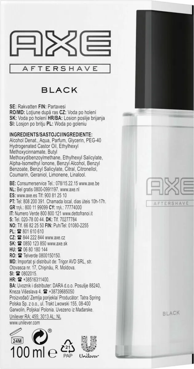 Axe Black Aftershave 100ml - 6 Stuks