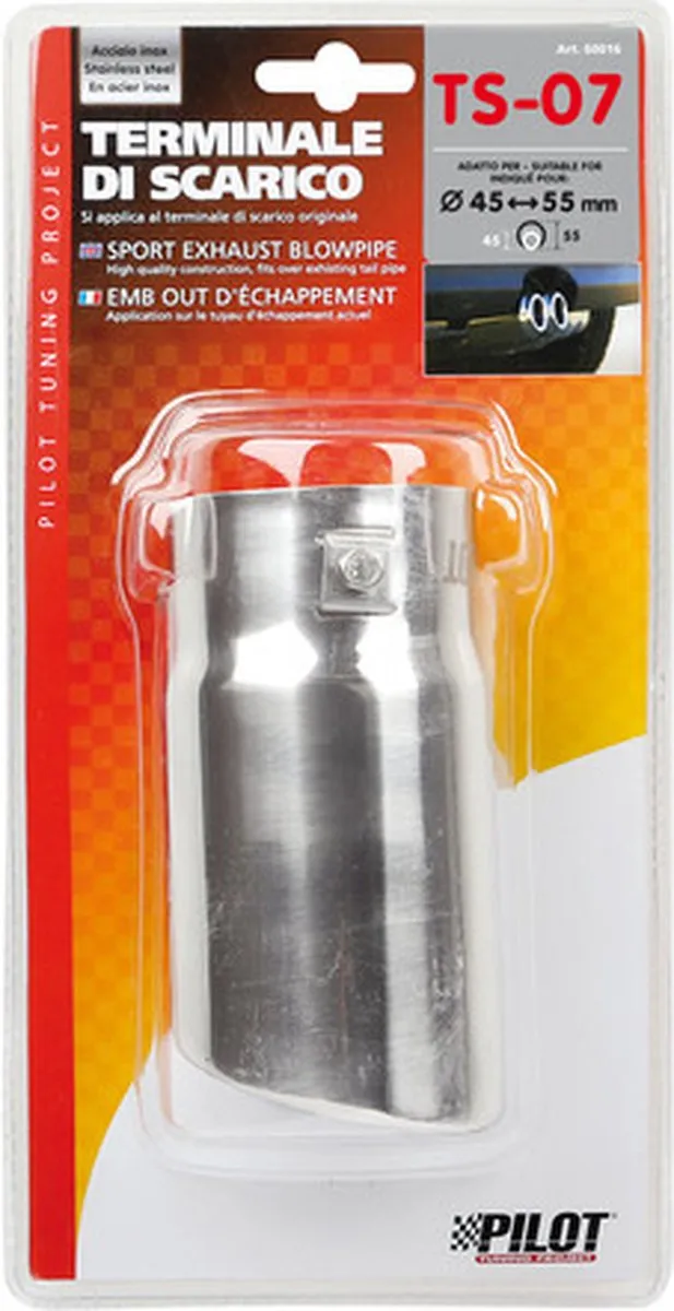 Lampa RVS Uitlaatsierstuk TS-07 - 48mm - Grijs