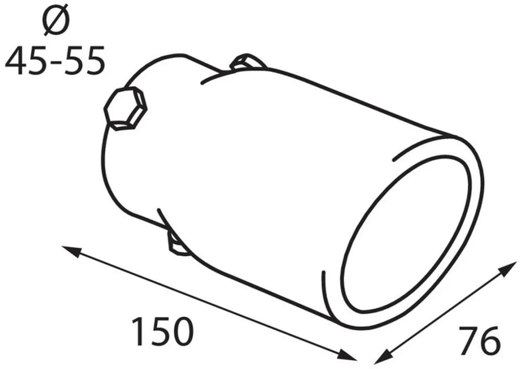 Lampa RVS Uitlaatsierstuk TS-07 - 48mm - Grijs - afbeelding 6 van 6