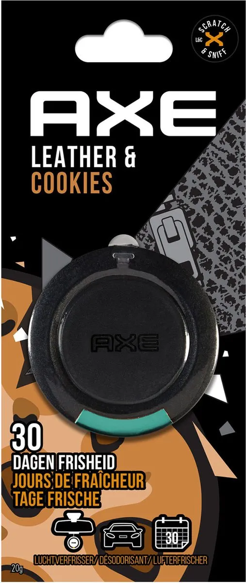 Axe 3D Luchtverfrisser Leather + Cookies - Zwart