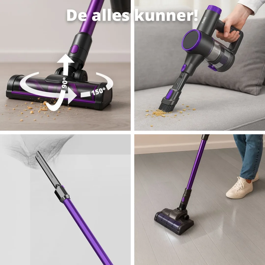 FlinQ V8 Steelstofzuiger Draadloos - Paars - afbeelding 6 van 6