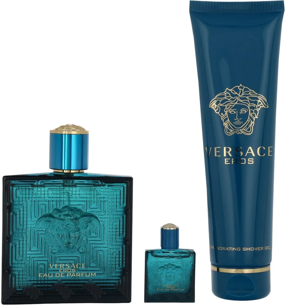 Versace Eros Eau de Parfum Set - 255ml (100ml+5ml+150ml)