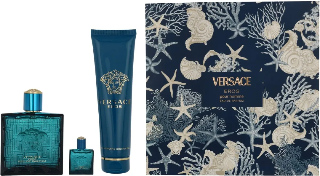 Versace Eros Eau de Parfum Set - 255ml (100ml+5ml+150ml)