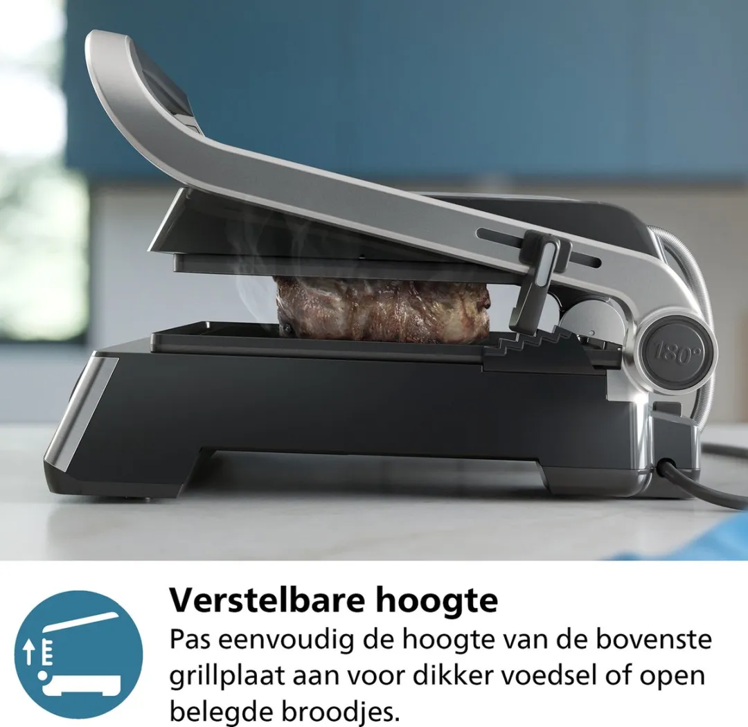 Philips Contactgrill HD6301/90 2200W - 2 Platen - 6 Sandwiches - Zwart