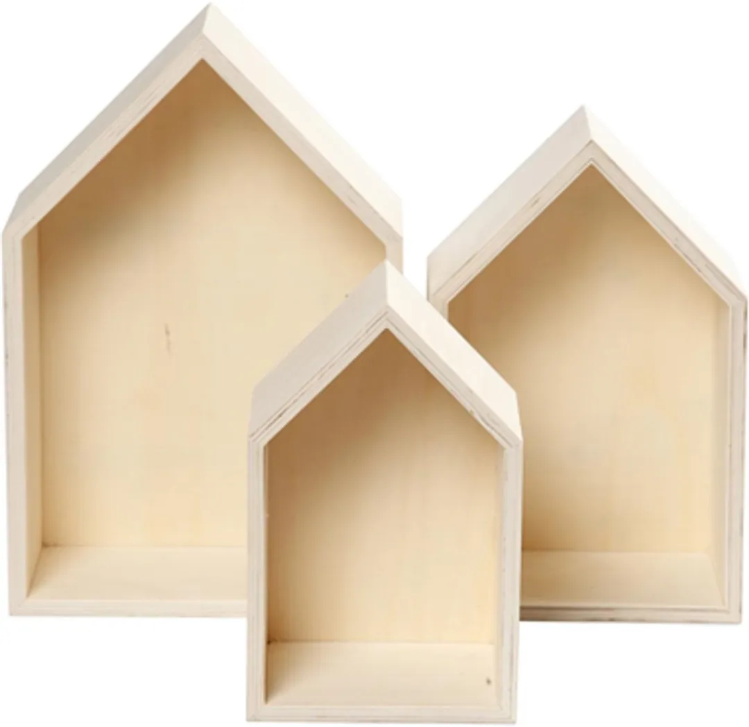 Creativ Company Houten Showdozen Huizen Set 3 Stuks