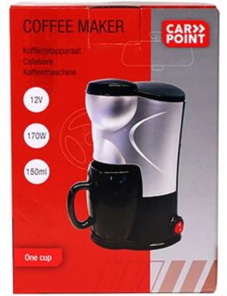 Carpoint Koffiezetapparaat 12V BC 074211 - 180W - 150ml - Zilver/Zwart