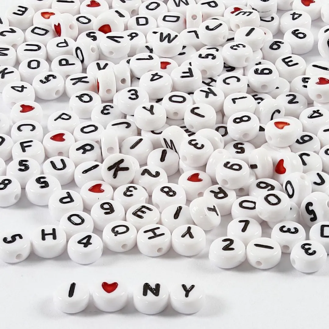 Creativ Company Plastic Letterkralen 7mm - Multikleurig - 200 Stuks