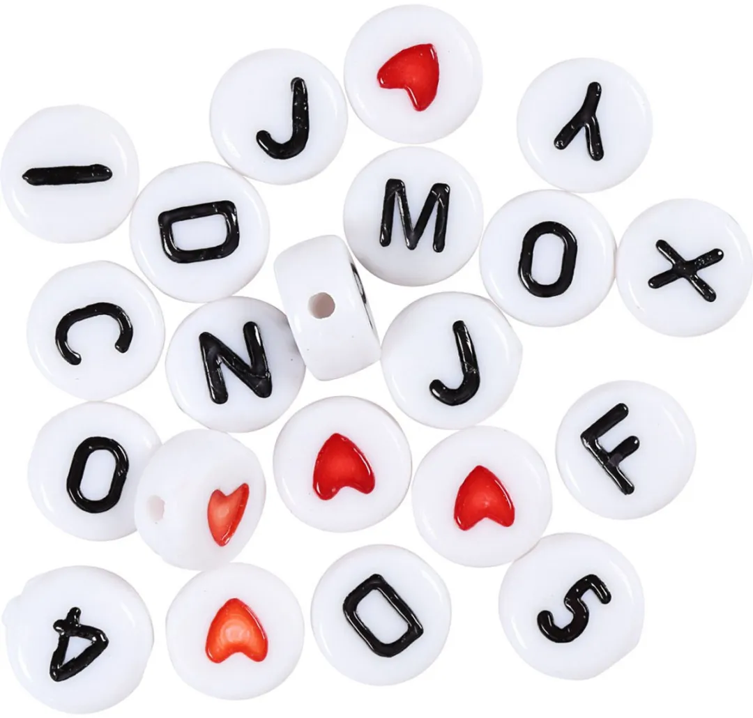 Creativ Company Plastic Letterkralen 7mm - Multikleurig - 200 Stuks