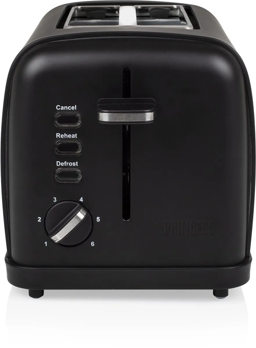 Princess 142396 Broodrooster - 2 Sleuven - 950W - Zwart