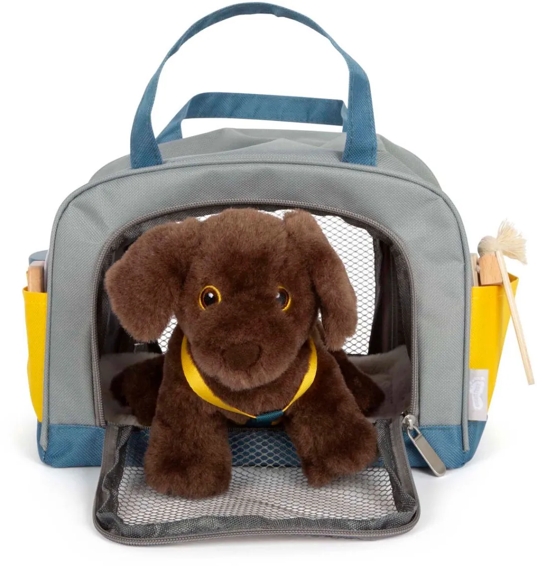 Small Foot Knuffelhond met Draagtas en Verzorgingsset - Multicolor
