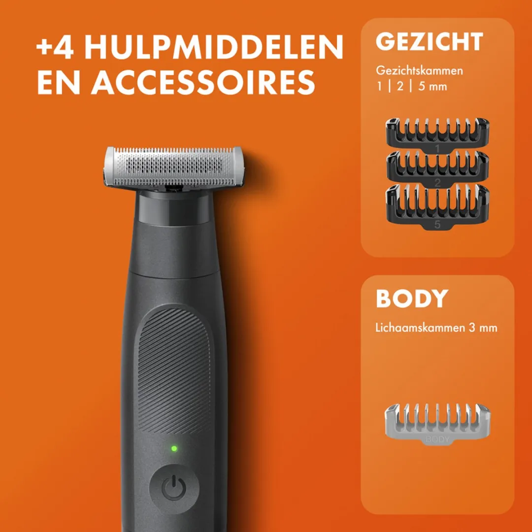 Gillette Fusion One Hybrid Trimmer & Scheerapparaat - 3 Opzetstukken - Zwart