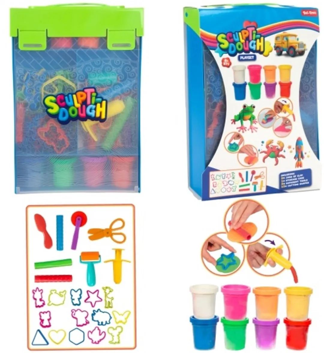 Toi-Toys Sculptidoegh Set - 8x Klei 55g Multicolor