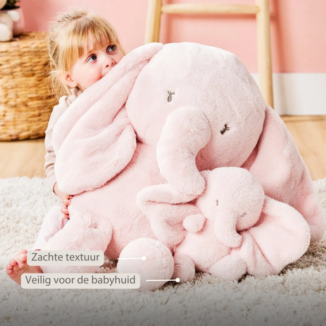 Nattou FanFan Maxi Knuffel Olifant 60cm - Roze