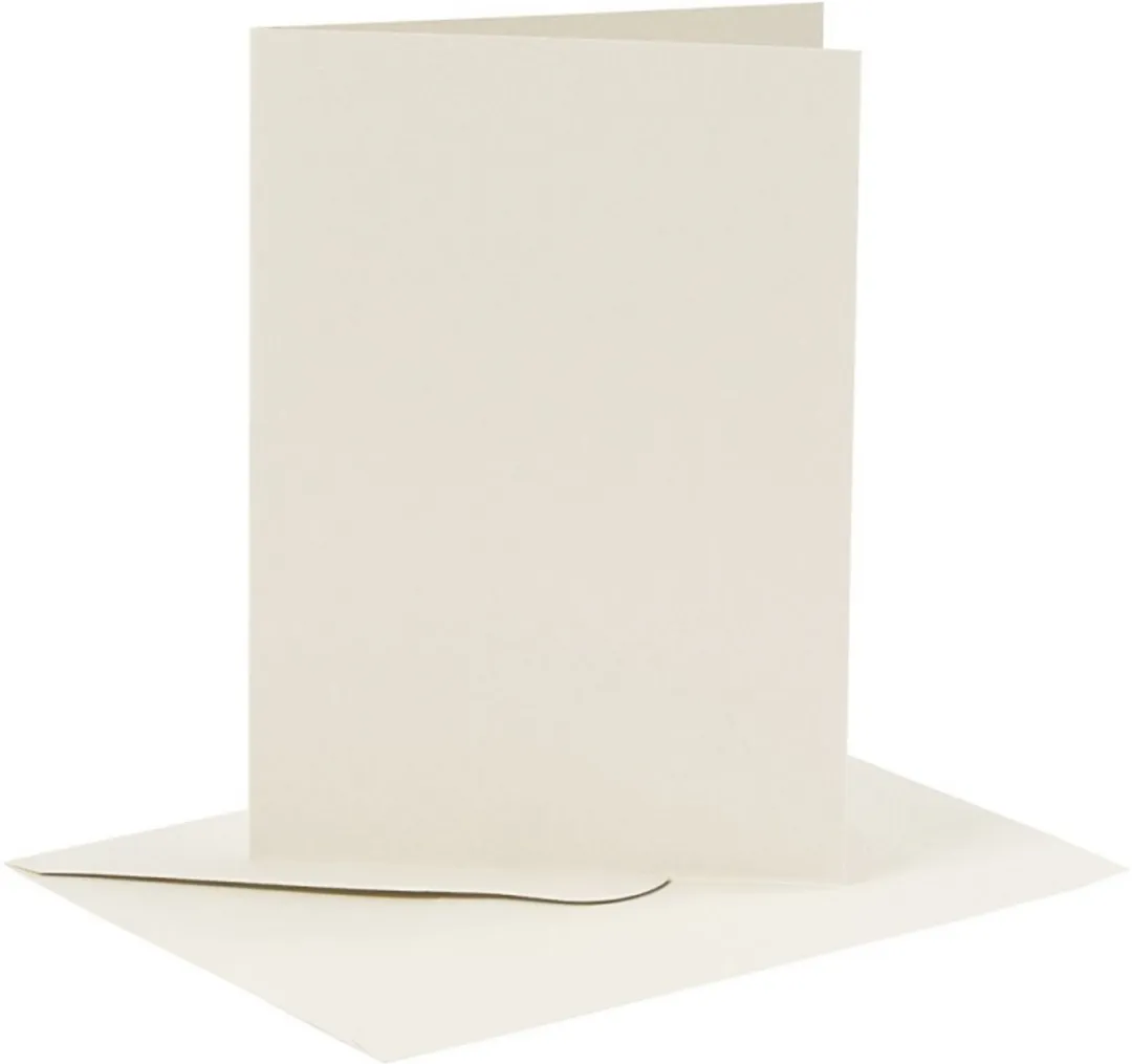 Creativ Company Kaarten & Enveloppen 10,5x15cm Crème - 6 Stuks