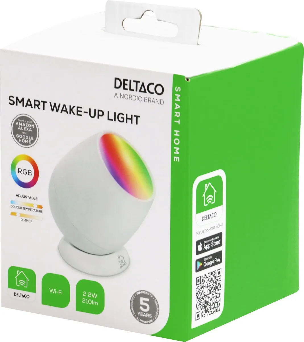 Deltaco Smart Home Slim Wake-up Light - RGB Wit