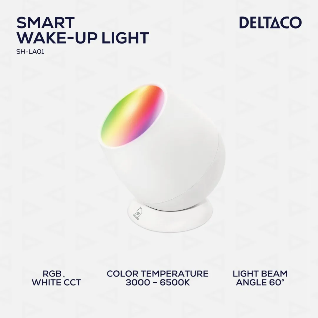 Deltaco Smart Home Slim Wake-up Light - RGB Wit