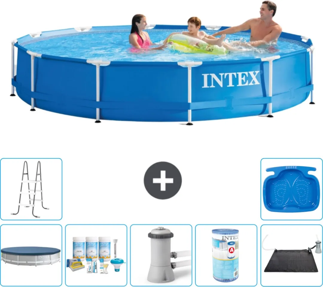 Intex 28210NP-Blauw Rond Frame Zwembad 366x76cm