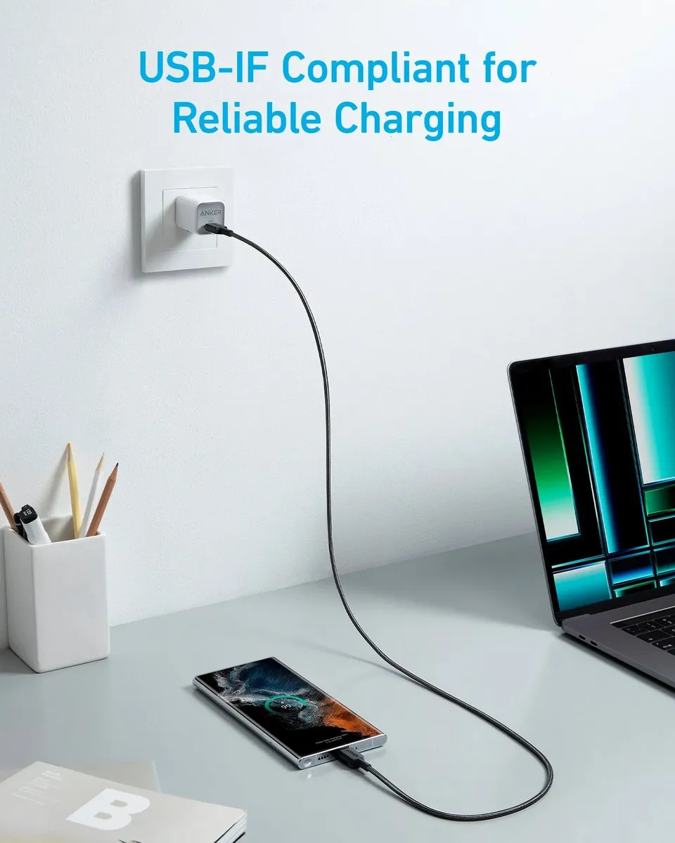 Anker Charging 322 USB-C Kabel 3m - Zwart