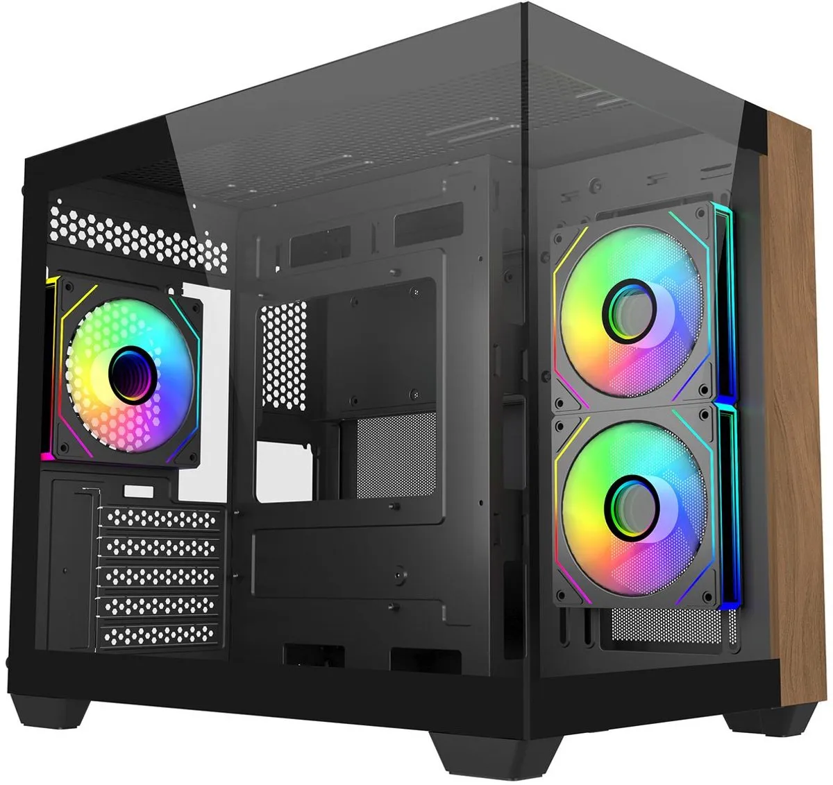 Cooler Master Elite 481 Wood - ATX Behuizing - Zwart