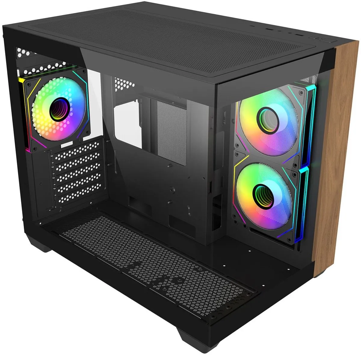 Cooler Master Elite 481 Wood - ATX Behuizing - Zwart