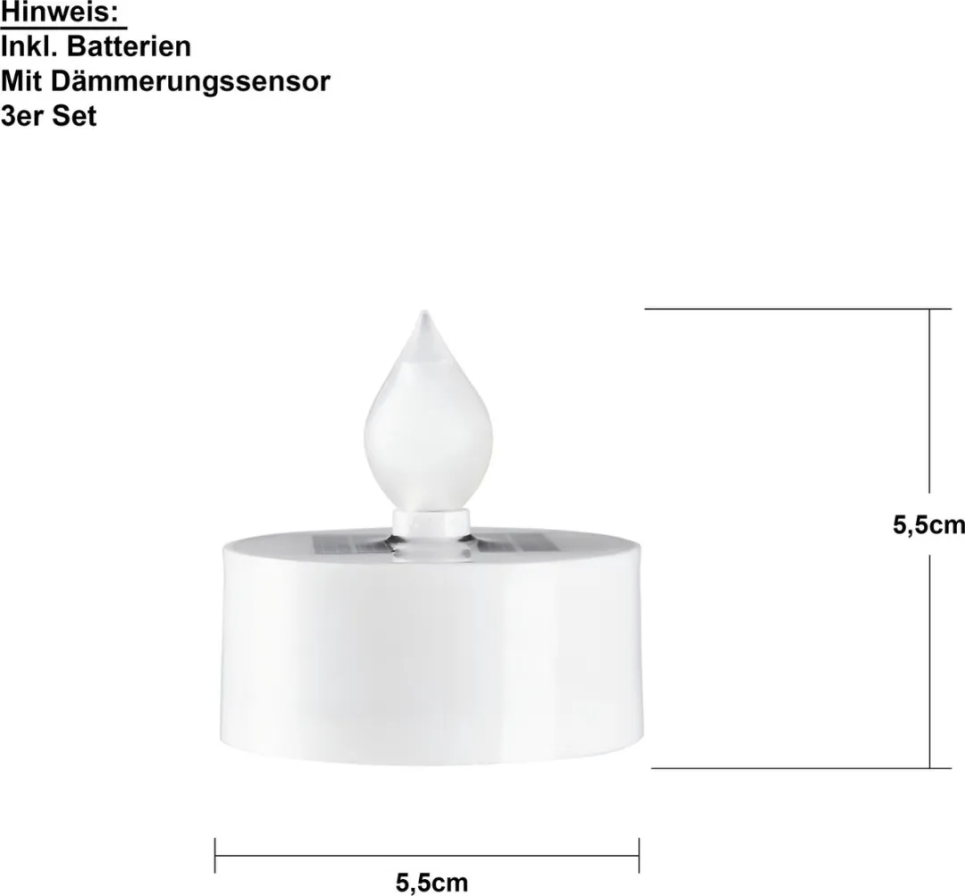 Star Trading Saul LED Kaarsenset 3 Stuks - Wit/Geel - Schemersensor