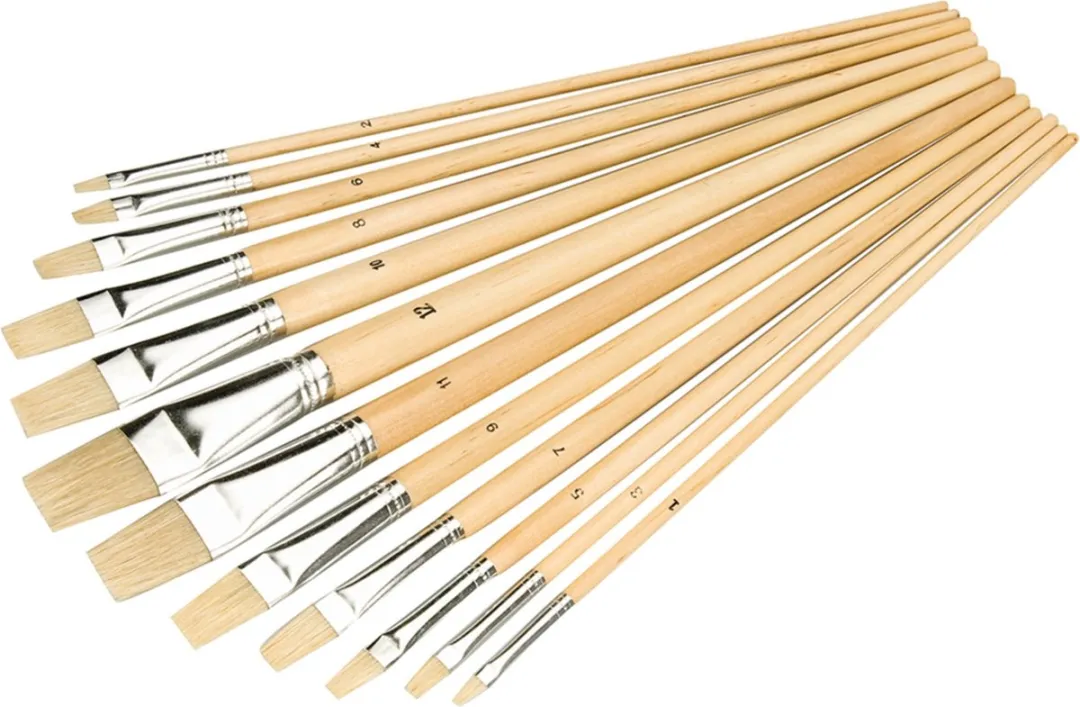 Silverline Penselen Platte Punten - 12 Stuks