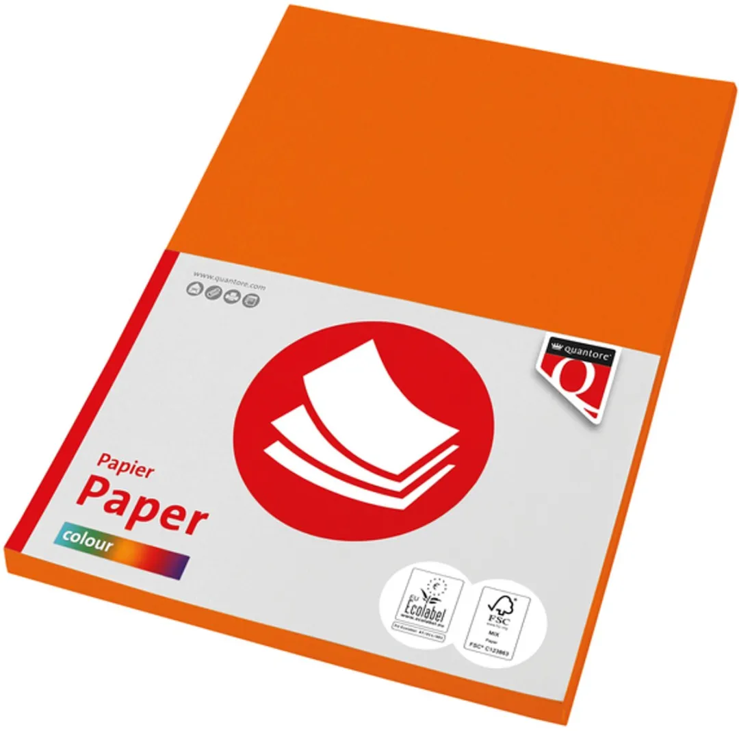 Kopieerpapier Quantore Colour A4 120gr oranje 100 vel | 10 stuks