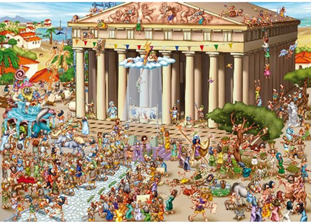 D-Toys Cartoon Acropolis Puzzel 1000 Stukjes - Multicolor