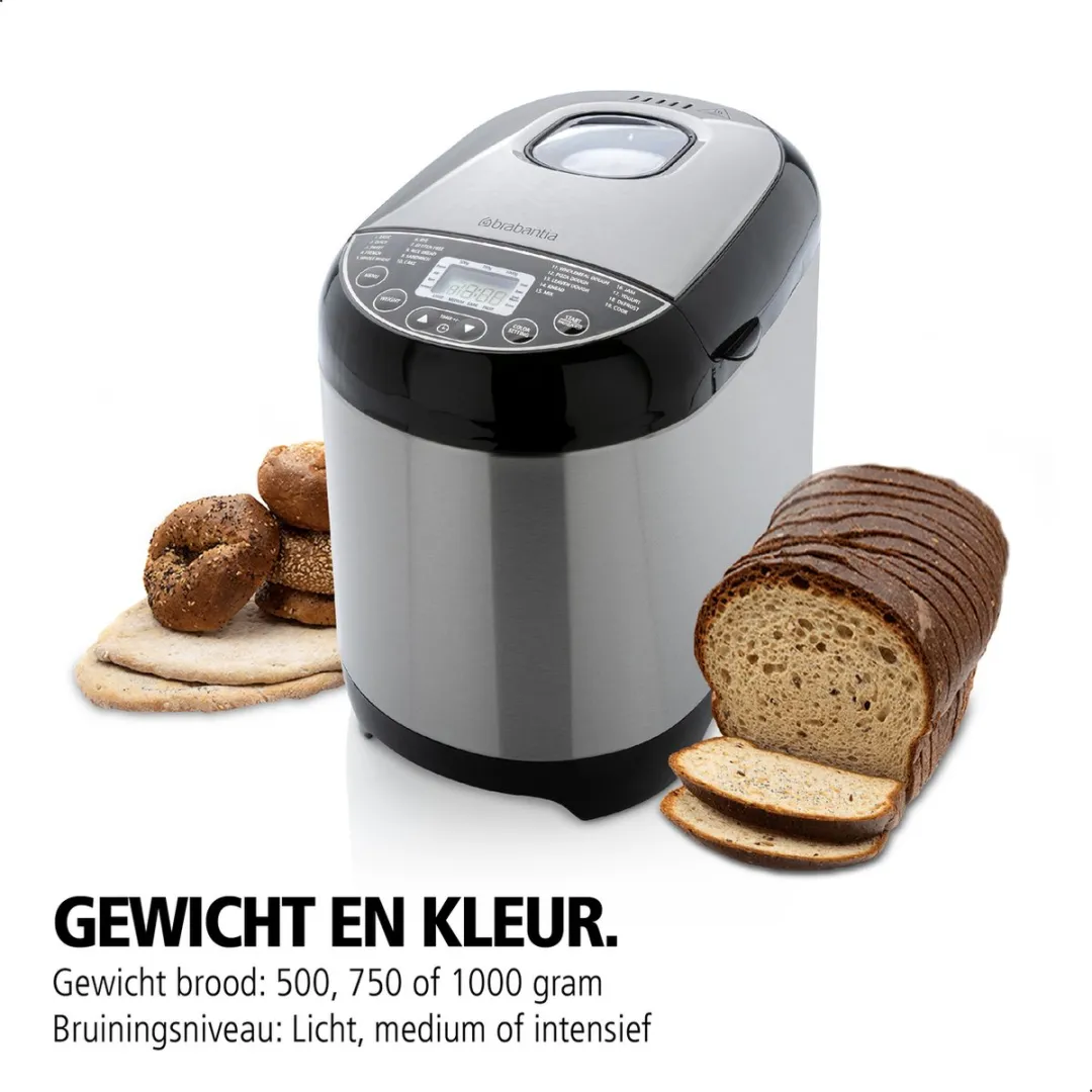 Brabantia BBEK1114 Broodbakmachine - 19 Programma's - 1000g