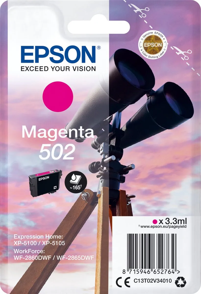 Epson C13T02V34020 Magenta XL Inktcartridge - 165 Pagina's