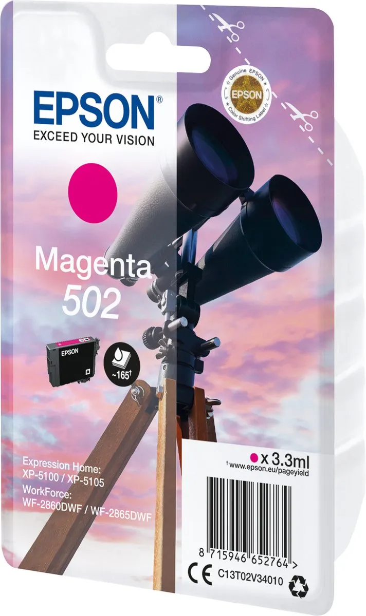 Epson C13T02V34020 Magenta XL Inktcartridge - 165 Pagina's