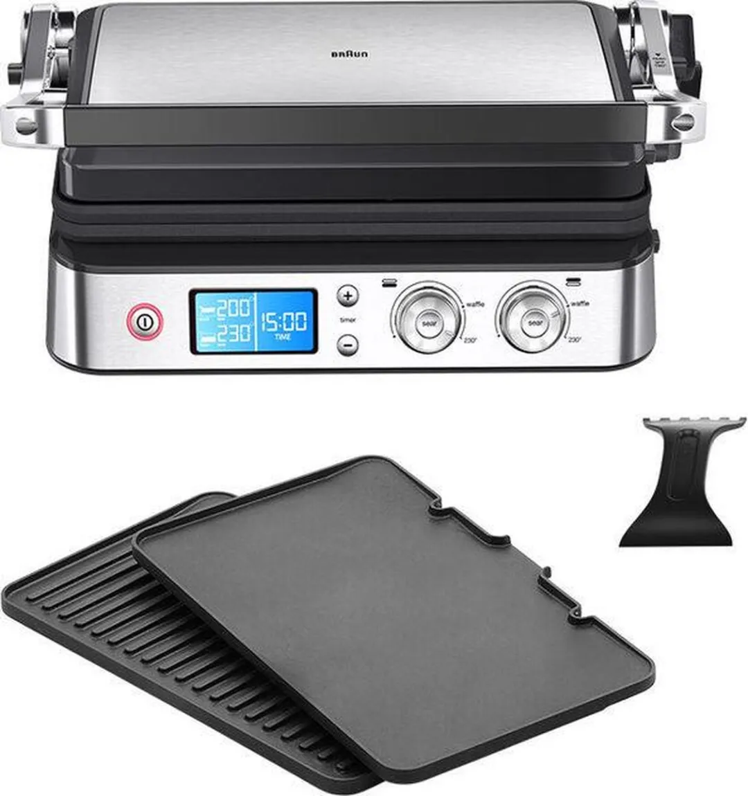 Braun CG 9040 MultiGrill Contactgrill - Zwart/RVS