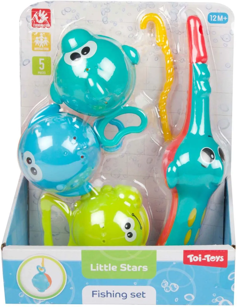 Toi-Toys Little Stars Badspeelgoed Vishengel - 3 Vissen - Multi