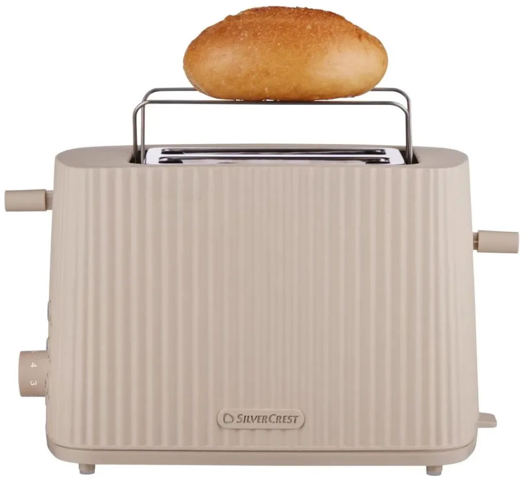 Silvercrest Plissé Broodrooster 2 Sneden - 870W - Beige