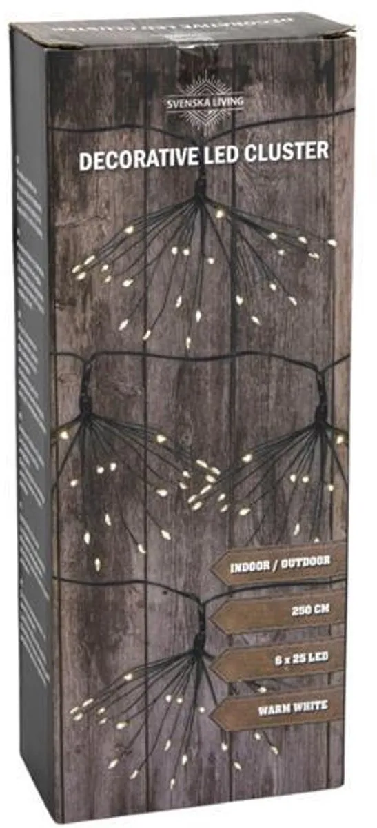 Svenska Living Deco Cluster Verlichting 6x25LED 2,5m Warmwit