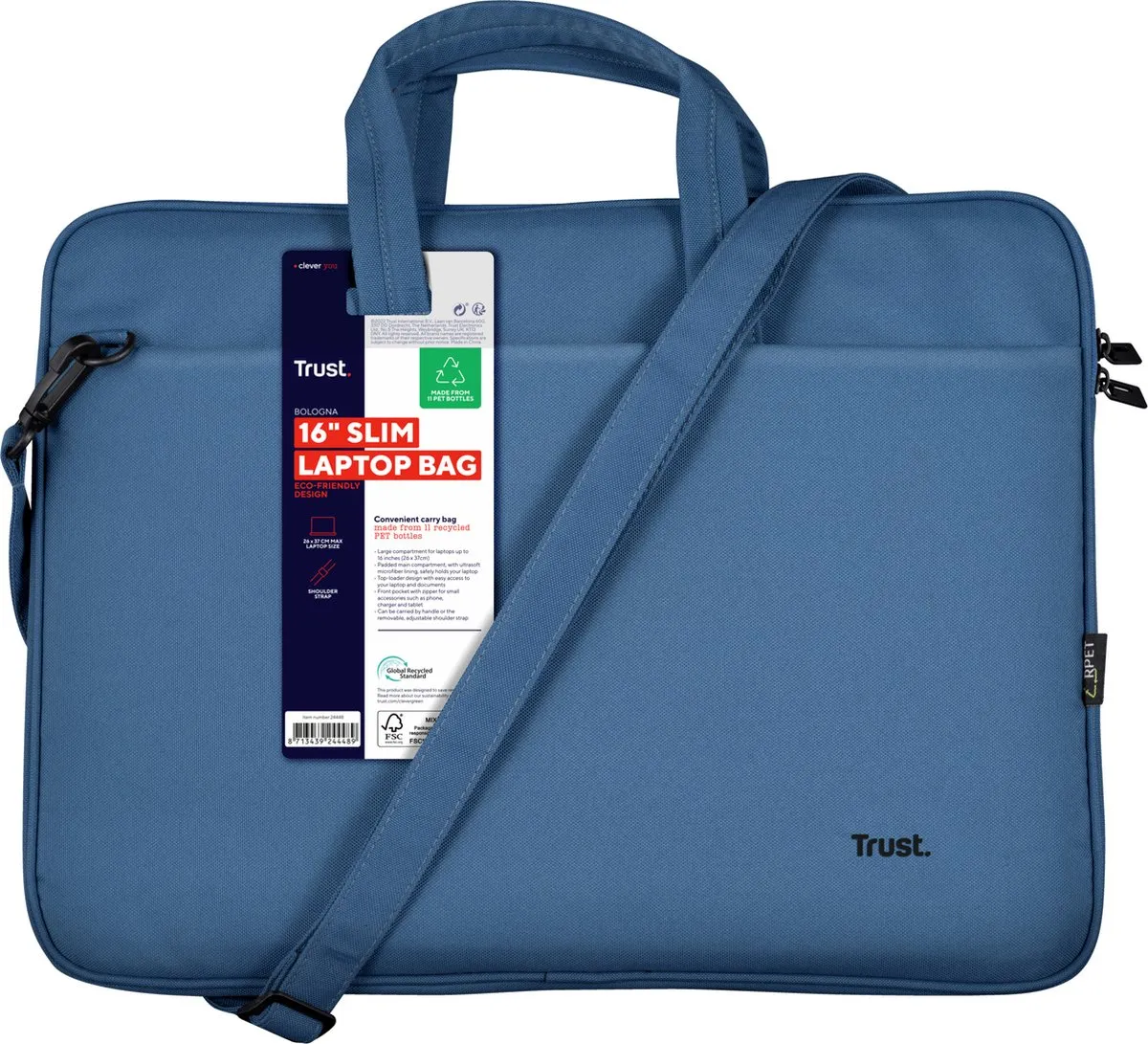 Trust Bologna Laptoptas 16 inch - Blauw