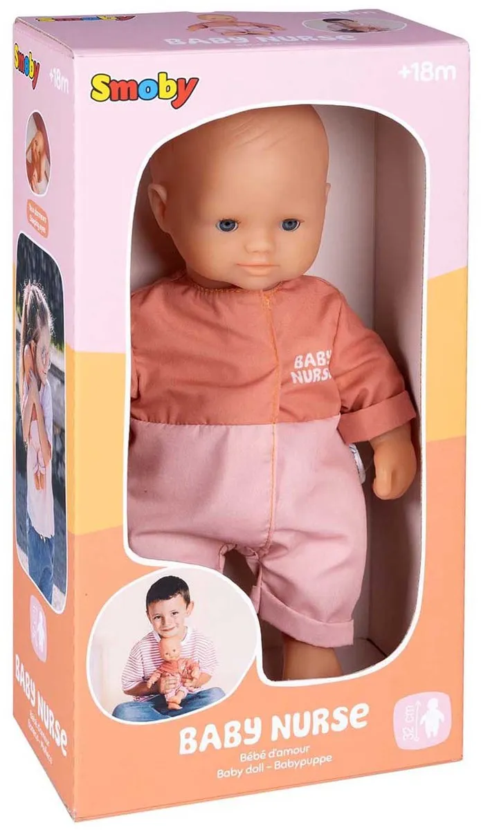 Smoby Baby Nurse Pop Poppenhuisaccessoire Roze - 32cm