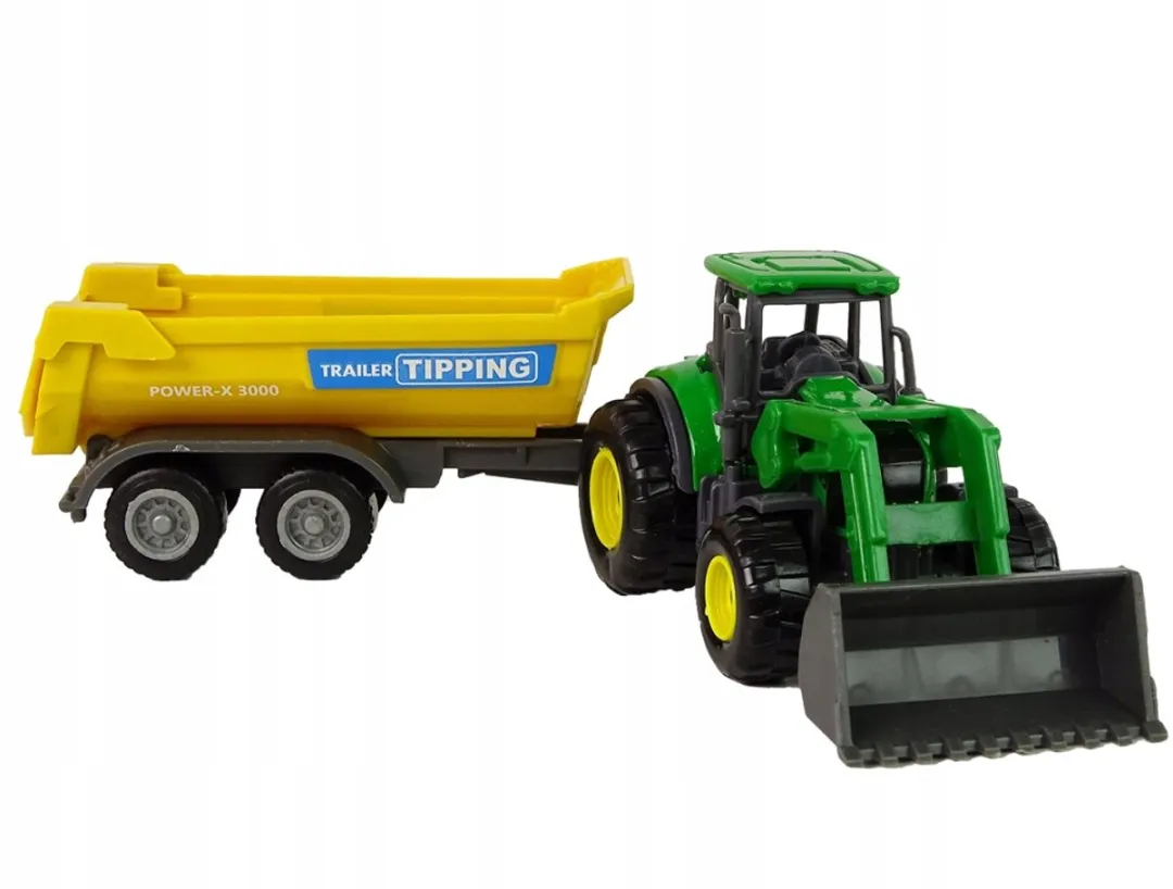 Lean Toys Speelgoed Tractor met Aanhangwagen - Groen/Geel