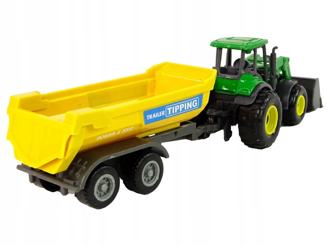 Lean Toys Speelgoed Tractor met Aanhangwagen - Groen/Geel